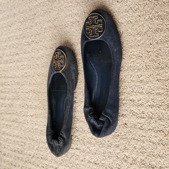 Tory Burch ballet flats, navy blue leather suede - Picture 2 of 3